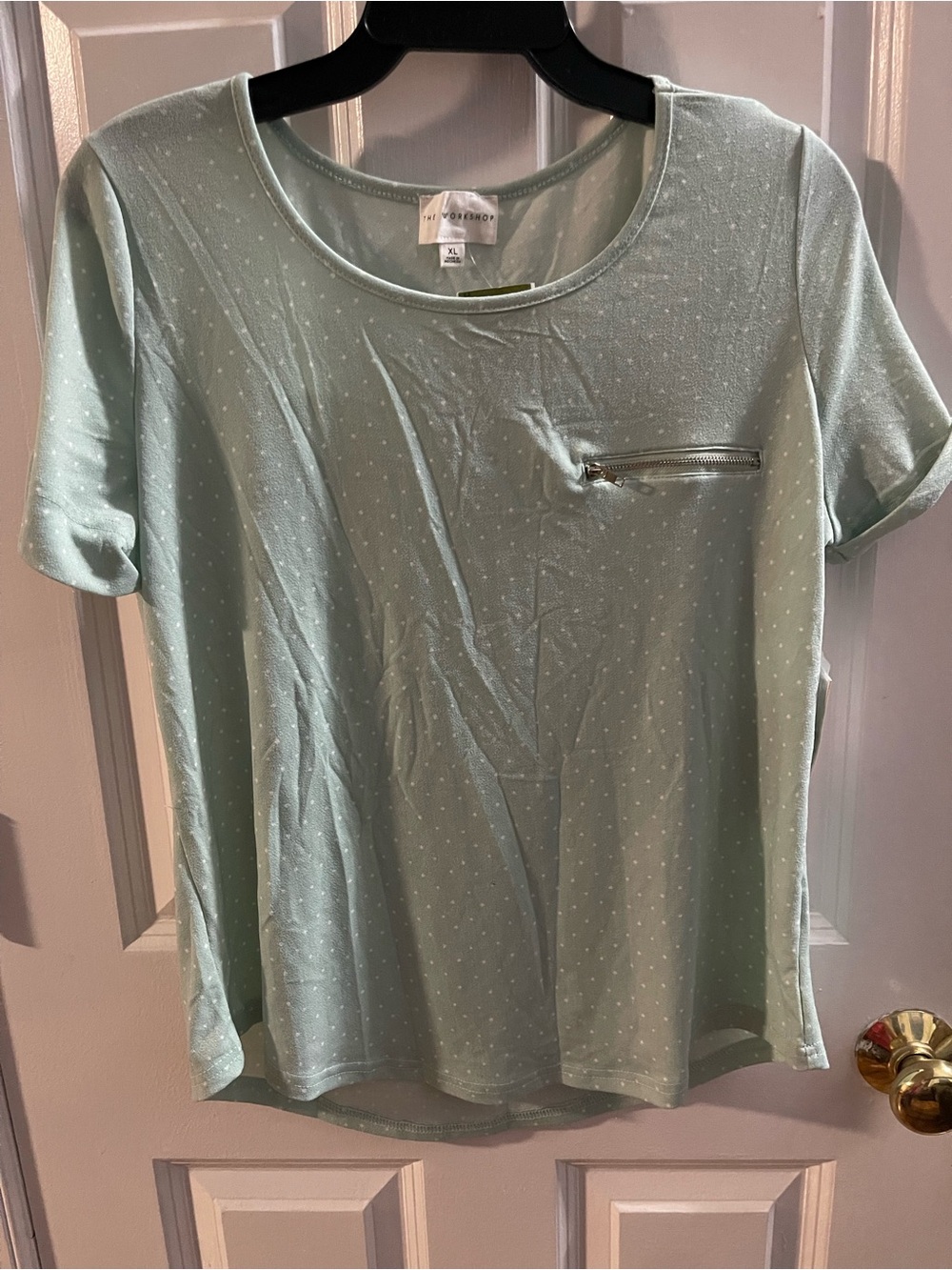 Workshop Republic Clothing Mint Dot Zip Pocket Short Sleeve Tee
